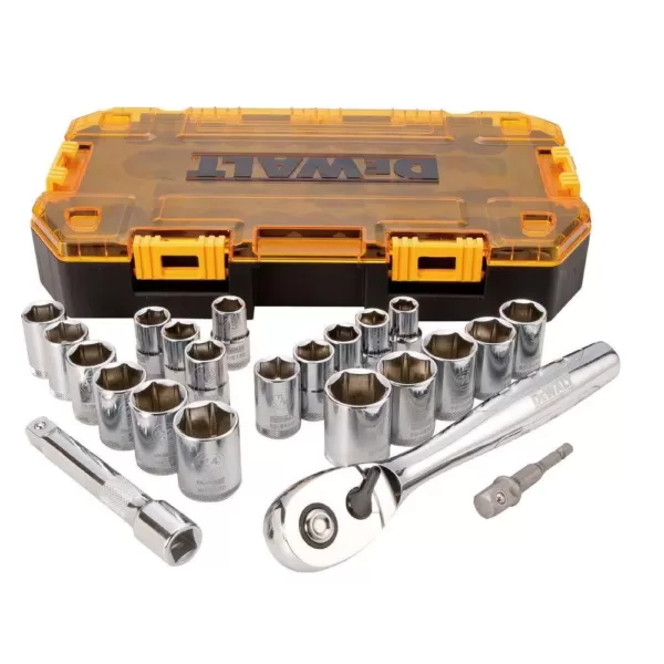 DEWALT 1/2 in. Drive Combination Socket Set with Case (23-Piece)