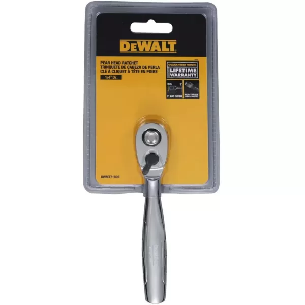 DEWALT 1/4 in. Drive Pear Head Ratchet