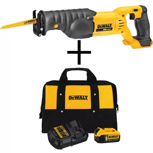 DEWALT 20-Volt MAX Cordless Reciprocating Saw with (1) 20-Volt Battery 5.0Ah & Charger