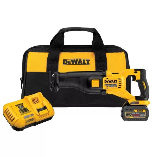 DEWALT FLEXVOLT 60-Volt MAX Cordless Brushless Reciprocating Saw with (1) FLEXVOLT 6.0Ah Battery