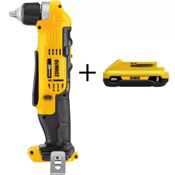 DEWALT 20-Volt MAX Cordless 3/8 in. Right Angle Drill/Driver with (1) 20-Volt 3.0Ah Battery