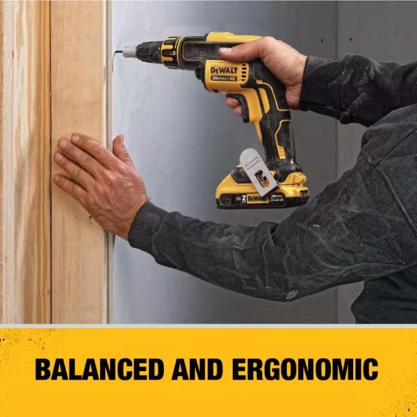 DEWALT 20-Volt MAX XR Cordless Brushless Drywall Screw Gun with (2) 20-Volt 2.0Ah Batteries & Charger