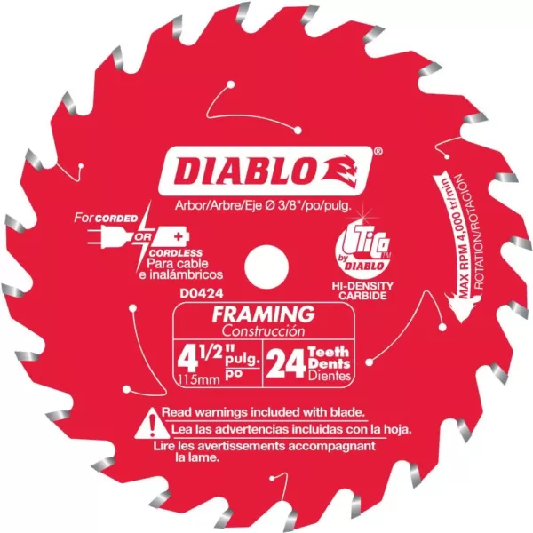 DIABLO 4-1/2 in. x 24-Teeth Framing Saw Blade