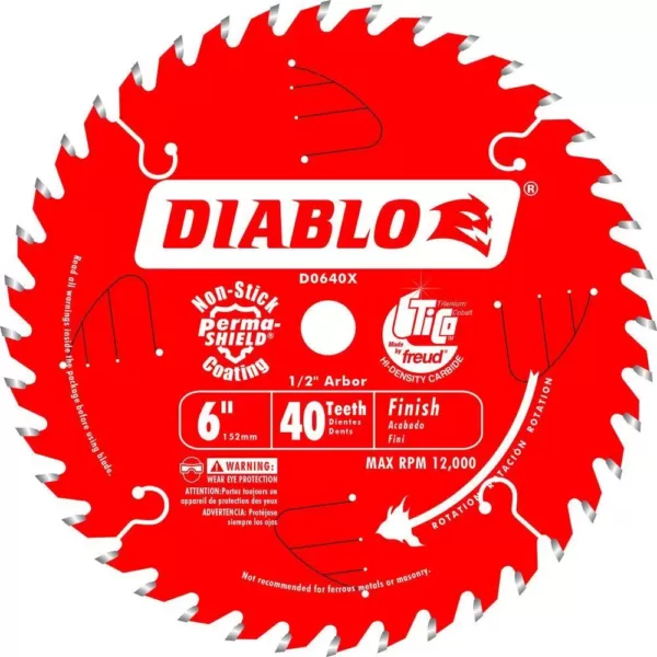 DIABLO 6 in. x 40-Tooth Finish Saw Blade for Saw Boss