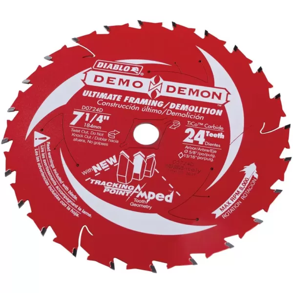 DIABLO 7-1/4 in. 24-Teeth Demo Demon Tracking Point Amped Saw Blade