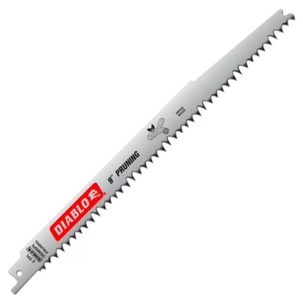 DIABLO 9 in. 5  TPI  Fleam Ground/Pruning Reciprocating Saw Blade