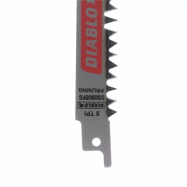 DIABLO 9 in. 5  TPI  Fleam Ground/Pruning Reciprocating Saw Blade