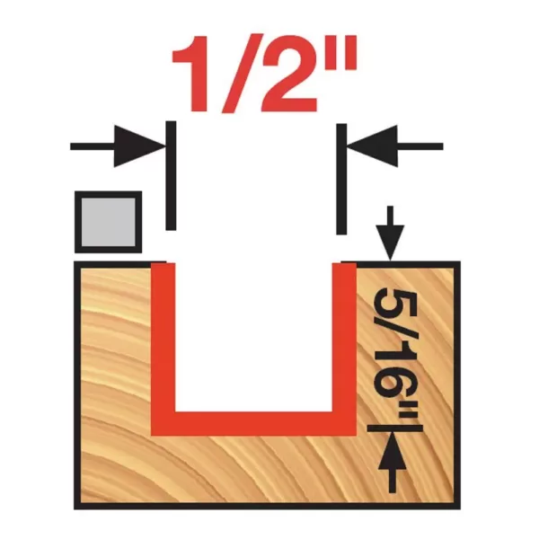 DIABLO 1/2 in. x 5/16 in. Carbide Hinge Mortising Router Bit