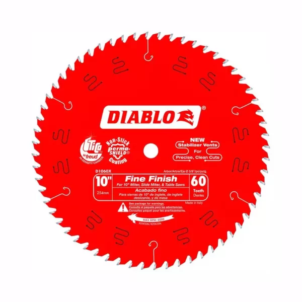 DIABLO 10 in. x 60-Teeth Fine Finish Saw Blade