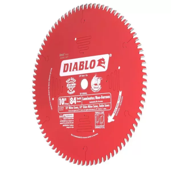 DIABLO 10 in. x 84-Teeth Laminate/Non-Ferrous Metal Cutting Saw Blade