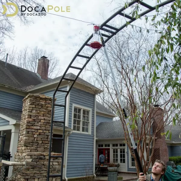 DocaPole Big-Reach Pole Hook Attachment for Extension Pole, Utility Hook for Hanging String Lights (Pole Not Included)