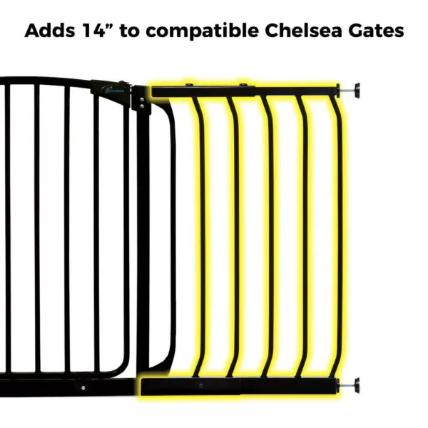 Dreambaby 14 in. Gate Extension for Black Chelsea Standard Height Child Safety Gate