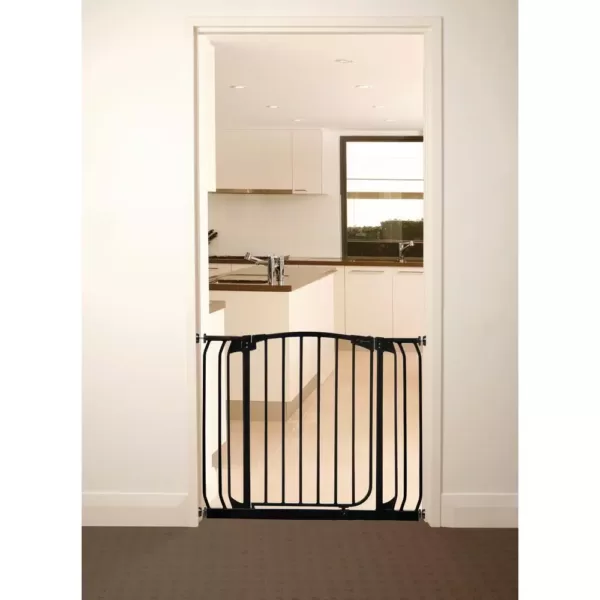 Dreambaby Chelsea 29.5 in. H Standard Height Auto-Close Security Gate in Black with Extensions