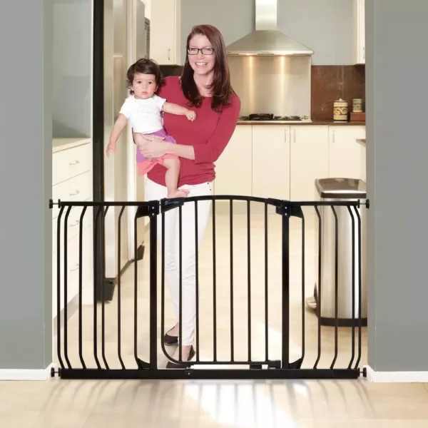 Dreambaby Chelsea 29.5 in. H Standard Height and Extra Wide Auto-Close Security Gate in Black with Extensions