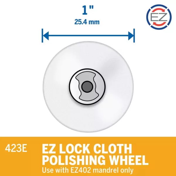 Dremel EZ Lock Rotary Tool 1 in. Cloth Polishing Wheel for Silverware, Car Parts, and Door and Window Hardware