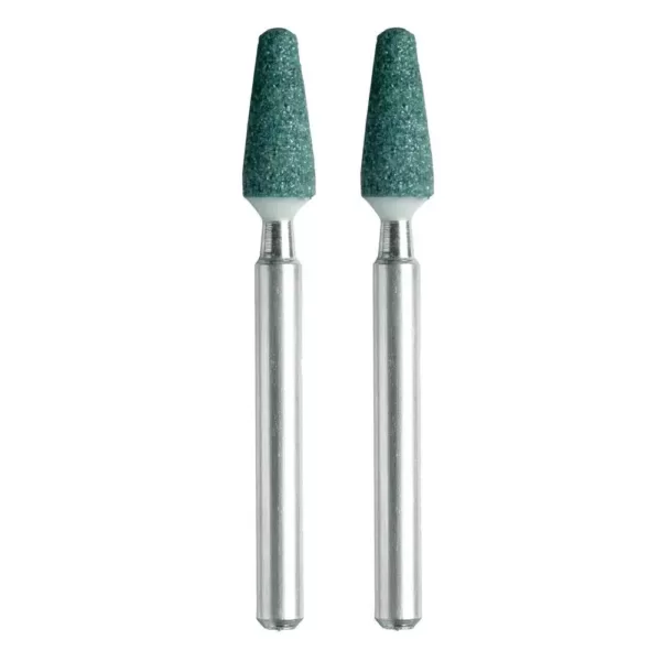 Dremel 3/16 in. Rotary Tool Cone Silicon Carbide Grinding Stone for Stone, Glass, Ceramic, Porcelain, Gemstone (2-Pack)