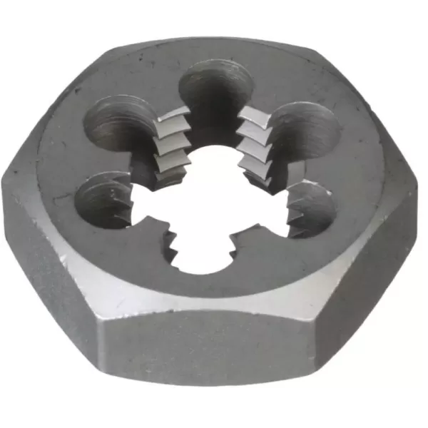 Drill America 1 in.-8 Carbon Steel Left Hand Hex Re-Threading Die