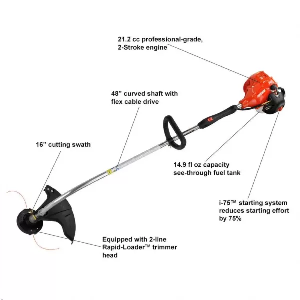 ECHO 21.2 cc Gas 2-Stroke Cycle Curve Shaft Trimmer