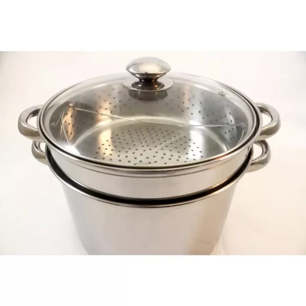 ExcelSteel 8 Qt. 4-Piece 18/10 Stainless Steel Multi-Cooker with Baskets and Lid