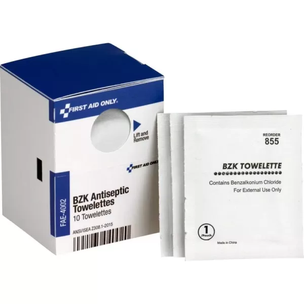 First Aid Only Antiseptic Towelettes Packets (10 Per Box)