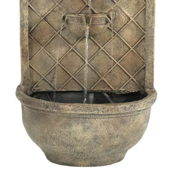 Sunnydaze Decor Messina Florentine Stone Electric Powered Wall Fountain