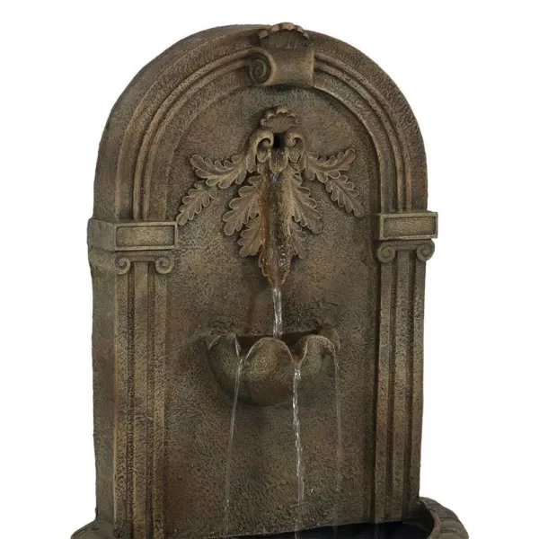 Sunnydaze Decor Florence Resin Florentine Stone Solar-On-Demand Outdoor Wall Fountain