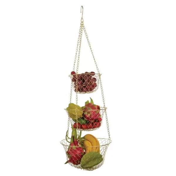 Fox Run Gold 3-Tier Hanging Fruit Basket