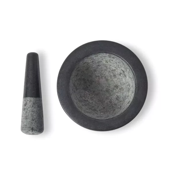 Fox Run 7 in. Dia Black Granite Mortar and Pest