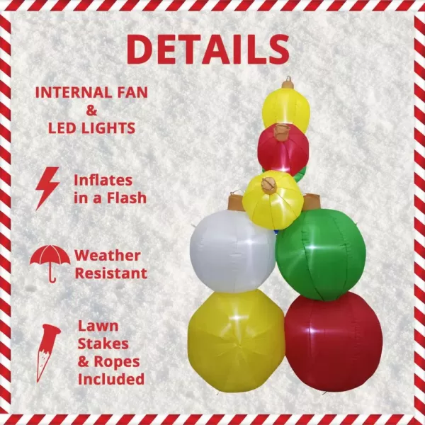 Fraser Hill Farm 8 ft. Pre-Lit Ornament Balls Christmas Inflatable