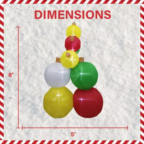 Fraser Hill Farm 8 ft. Pre-Lit Ornament Balls Christmas Inflatable