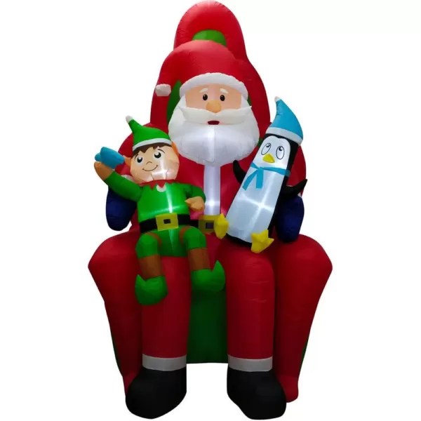 Fraser Hill Farm 10 ft. Pre-Lit Santa, Elf and Penguin Christmas Inflatable