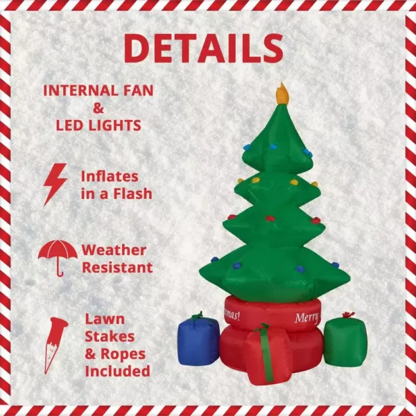 Fraser Hill Farm 6.5 ft. Christmas Tree Inflatable with Lights