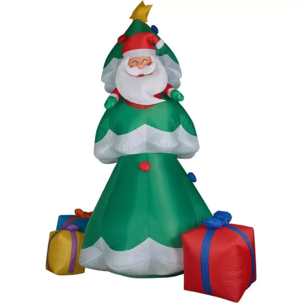 Fraser Hill Farm 20 ft. Christmas Tree with Santa and Gifts Inflatable with Lights