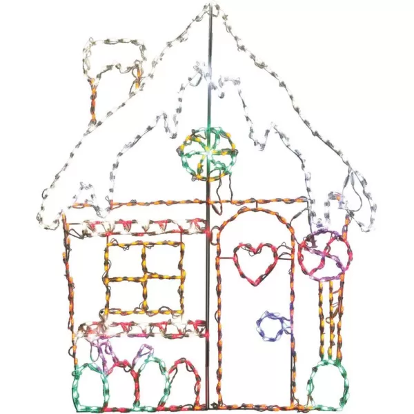 Fraser Hill Farm 5.5 ft. 862-Light Multi-Color Gingerbread Set Novelty Light (3-Piece)