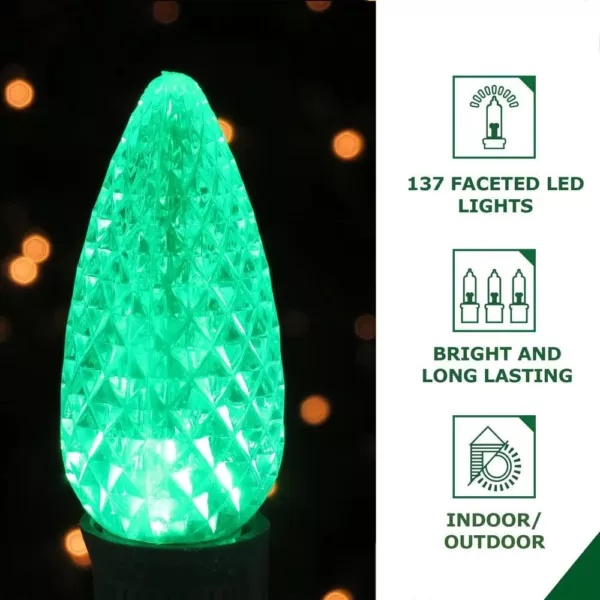 Fraser Hill Farm 3 ft. 137-Light LED Red/Green Oval Ornament Light