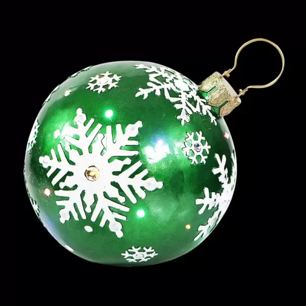 Fraser Hill Farm 1.5 ft. 24-Light LED Jeweled Ball Ornament with Snowflake Design