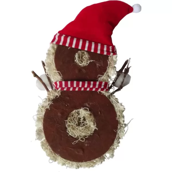 Fraser Hill Farm 25 in. Artificial Christmas Snowman Wreath with Red Hat and Striped Scarf