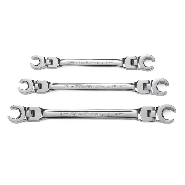 GEARWRENCH Metric Flex Flare Nut Wrench Set (3-Piece)