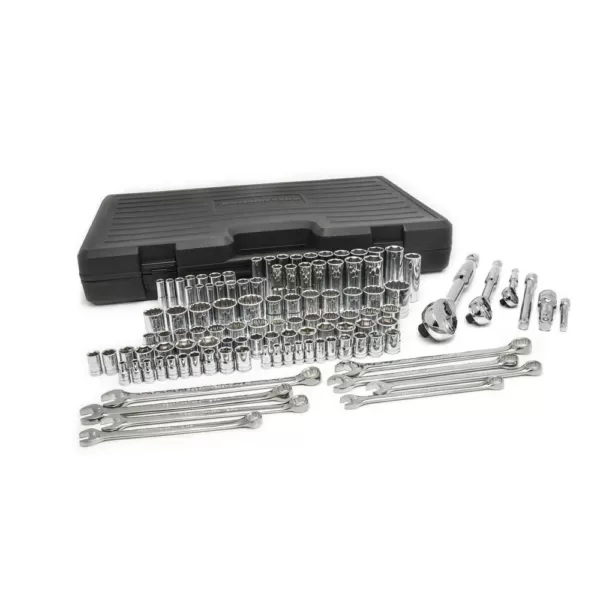 GEARWRENCH 1/4 in., 3/8 in. and 1/2 in. Drive 6 and 12-Point Standard and Deep SAE/Metric Mechanics Tool Set (110-Piece)