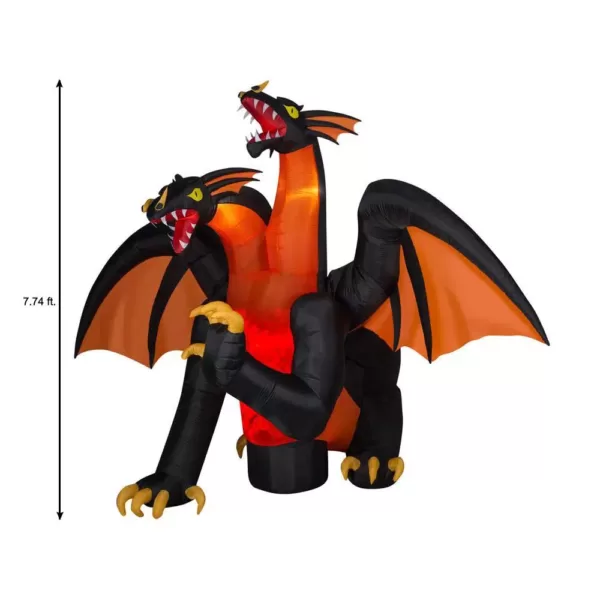 Gemmy 7.5 ft. Fire and Ice Two-Headed Dragon Halloween Inflatable with Animated Projection