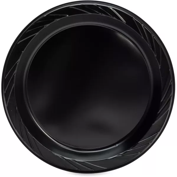 Genuine Joe 9 in. Black Disposable Plastic Plates (125 Per Case)