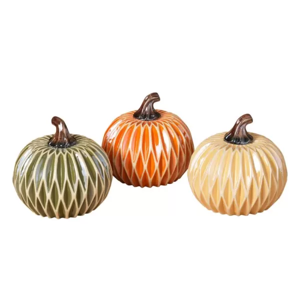 Gerson Assorted 6 in. H Dolomite Harvest Pumpkins (Set of 3)