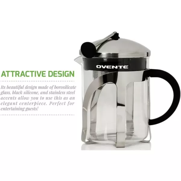 Ovente 2.5-Cup (20 oz.) Glass Tea Maker with Removable Stainless Steel Infuser and Free Measuring Scoop