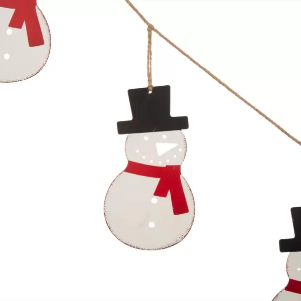 Glitzhome 6 ft. L Metal Christmas Snowman Garland