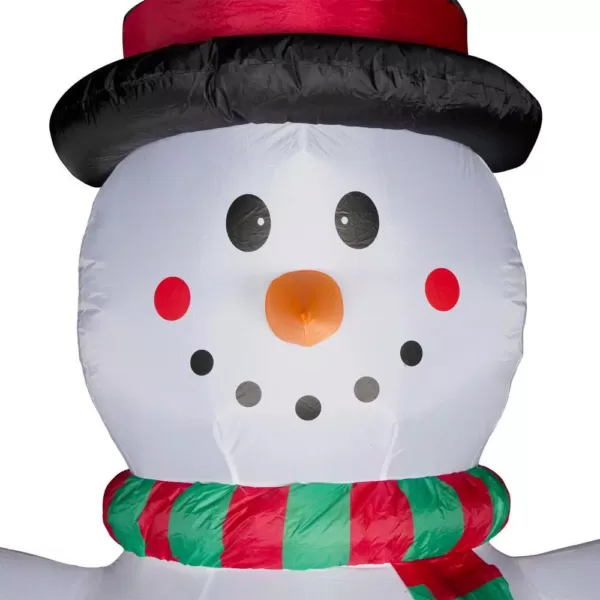 Glitzhome 12 ft. Lighted Inflatable Snowman with Welcome Decor