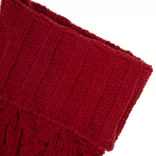 Glitzhome 22 in. Knitted Polyester Red Christmas Decoration Stocking (2-Pack)