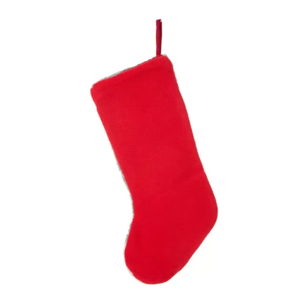 Glitzhome 20 in. H Polyester and Acrylic Reindeer Hooked Stocking (2-Pack)