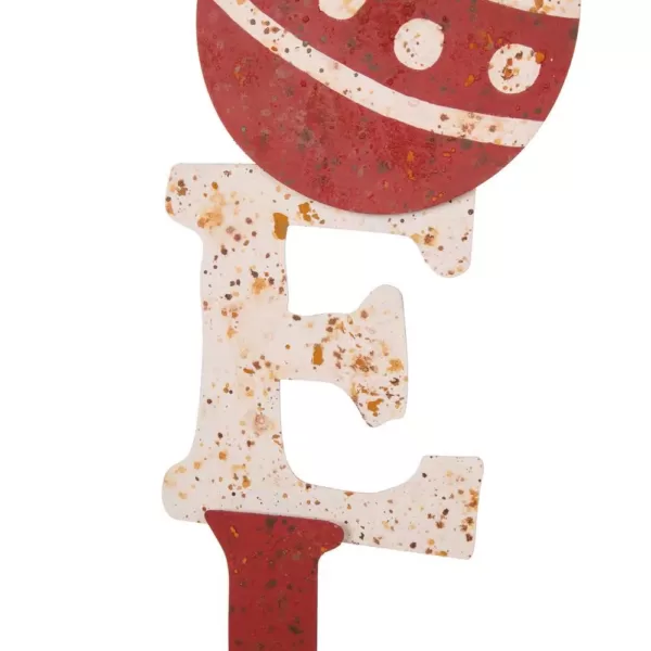 Glitzhome 36.02 in. H Rusty Metal Noel Yard Stake or Wall Decor