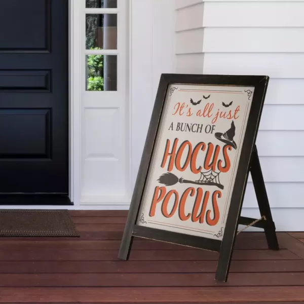 Glitzhome 24 in. H Halloween Wooden Sanding Easel Sign Decor or Hanging Decor (2-Function)