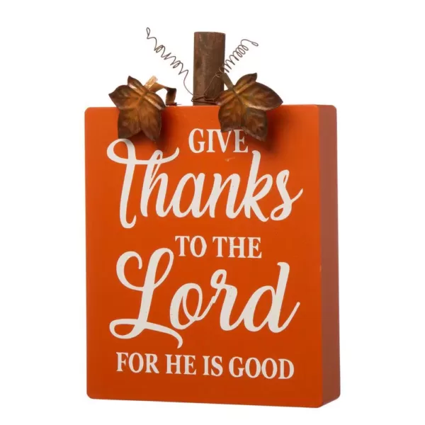 Glitzhome 8.85 in. H Fall Wooden Pumpkin Table Decor (3-Pack)